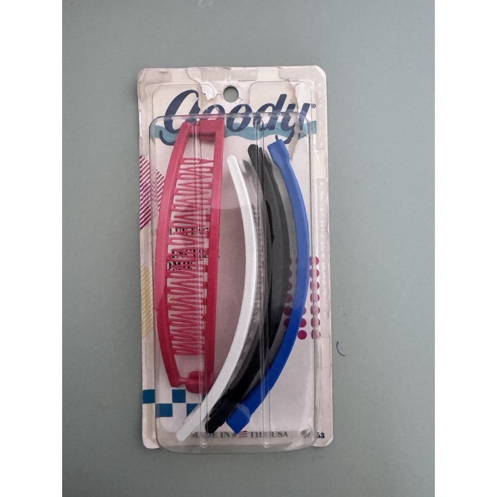 Goody 5" Clincher Comb Banana Combs 1989 VTG Retro Mult-Color 8 Pack Clips-NIB